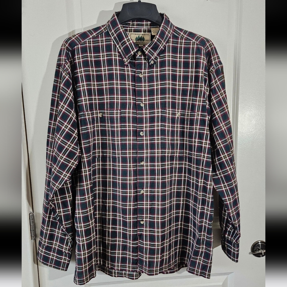 Vintage Rugged Wear Hunter's Peak Buttondown Plaid Shirt Men's Size XL